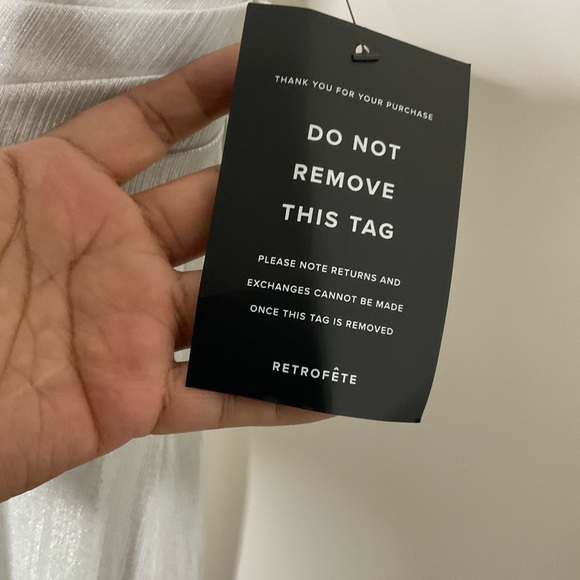 RETROFETE Yesi white Shimmer Maxi Dress XS - Picture 8 of 11